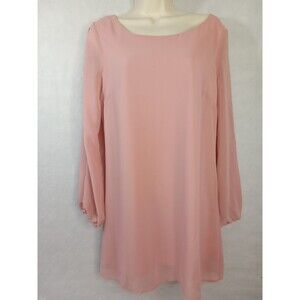 As U Wish‎ womens medium pink split sleeve pull over button mini/knee